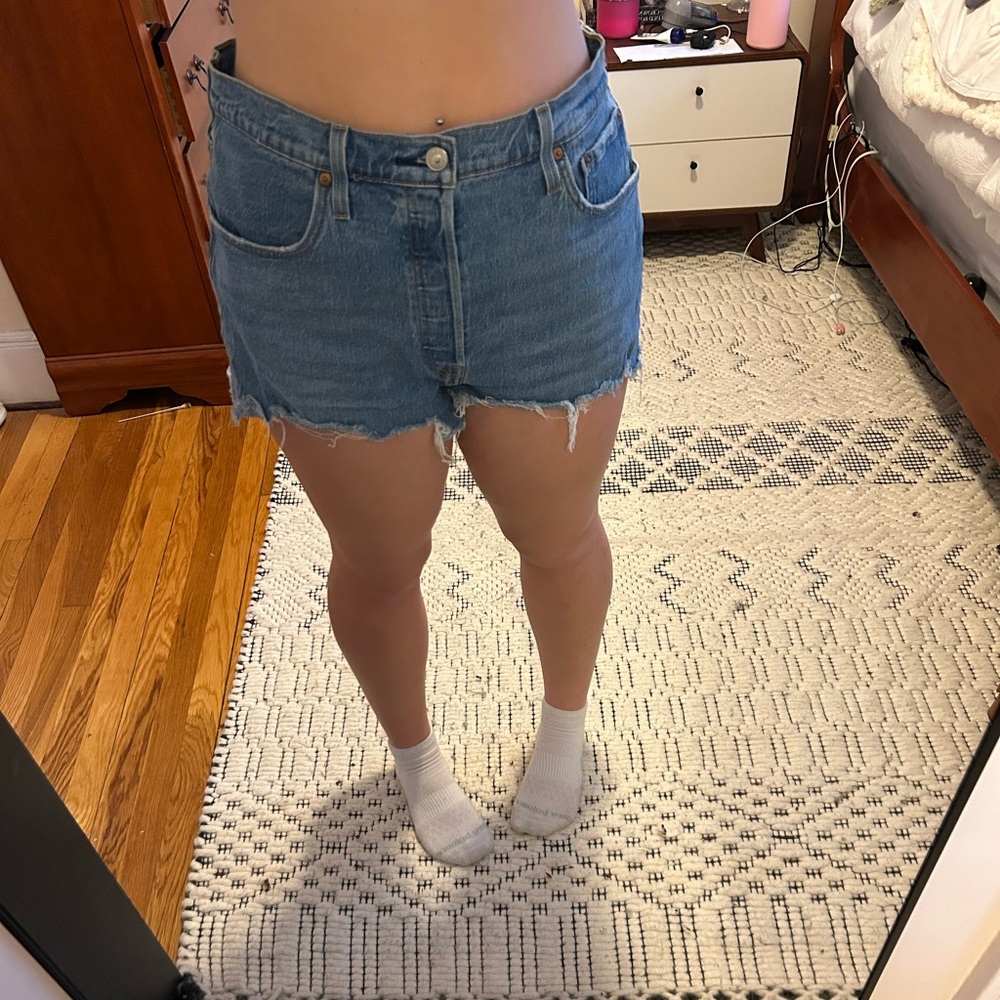 Blue Denim Cutoff Shorts